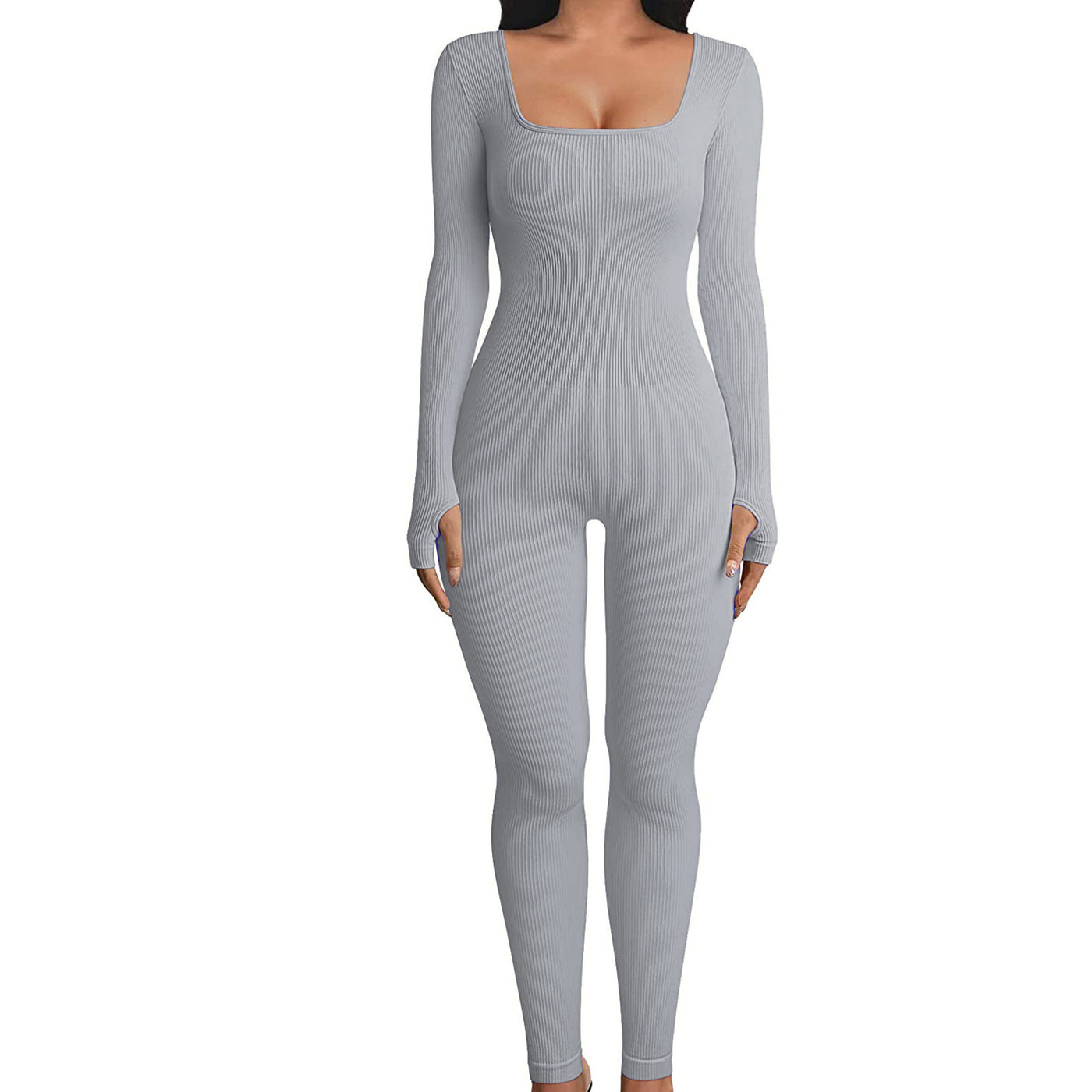 Women's Jumpsuits Thread Square Collar Hip-lifting Jumpsuit