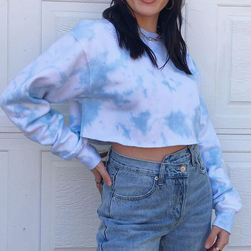 Tie-dye cropped sweatshirt