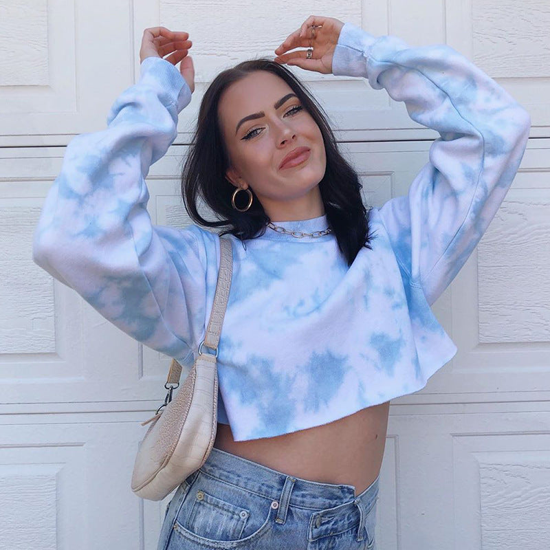 Tie-dye cropped sweatshirt