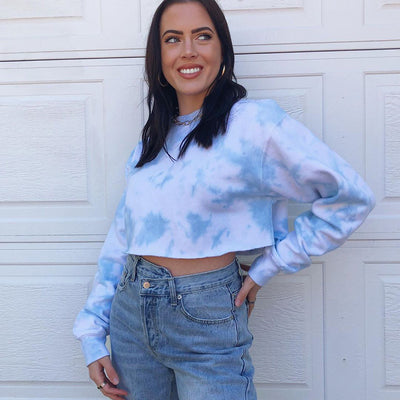 Tie-dye cropped sweatshirt