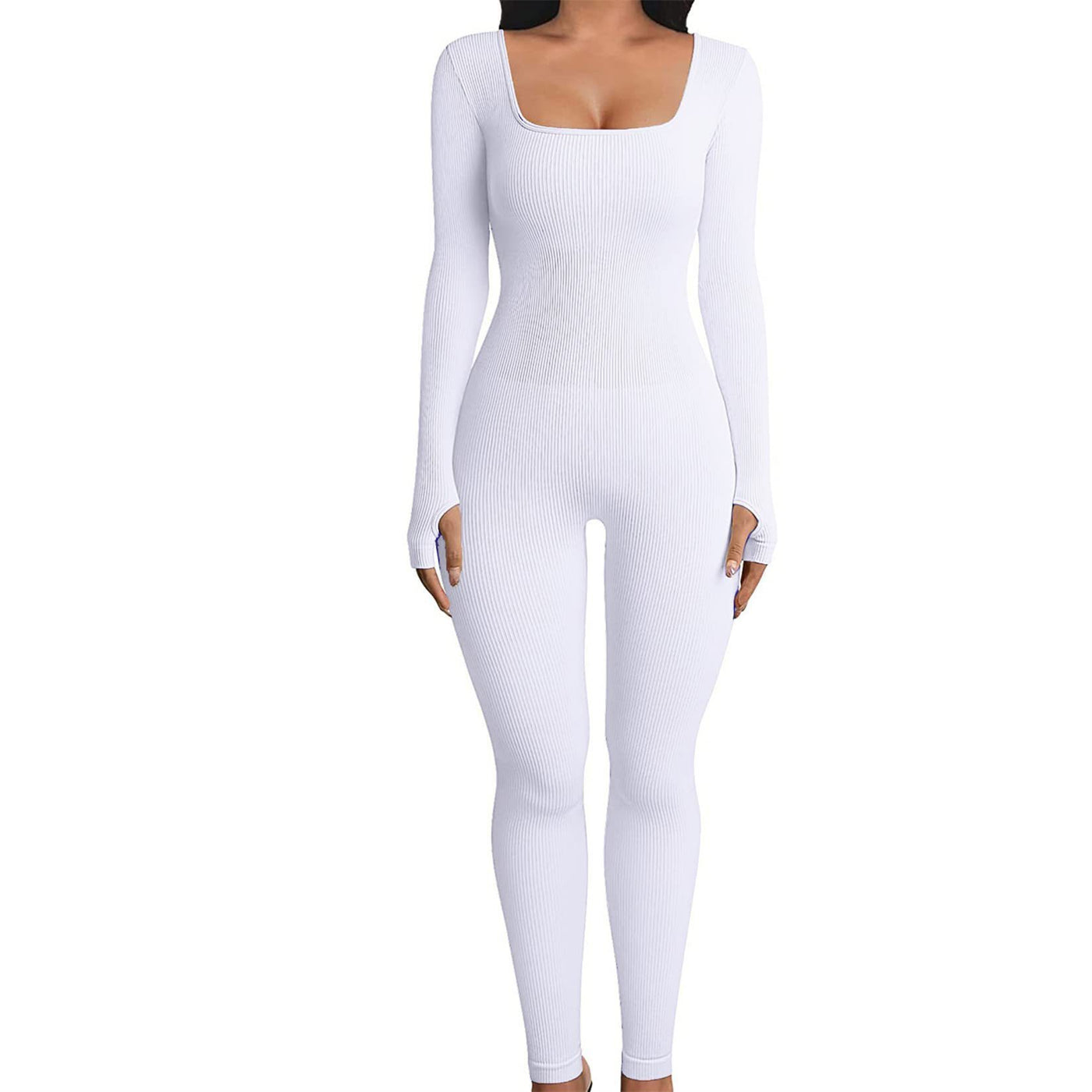 Women's Jumpsuits Thread Square Collar Hip-lifting Jumpsuit