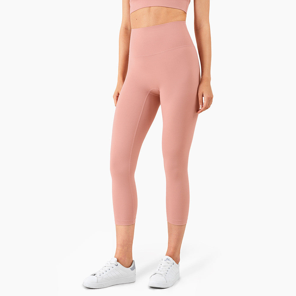 Yoga Pants Women's High-Waisted Abdomen And Hips Cropped Fitness Pants