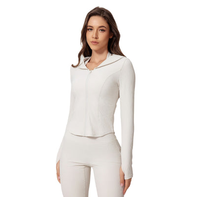 Threaded Long Sleeve Skinny Yoga Clothes