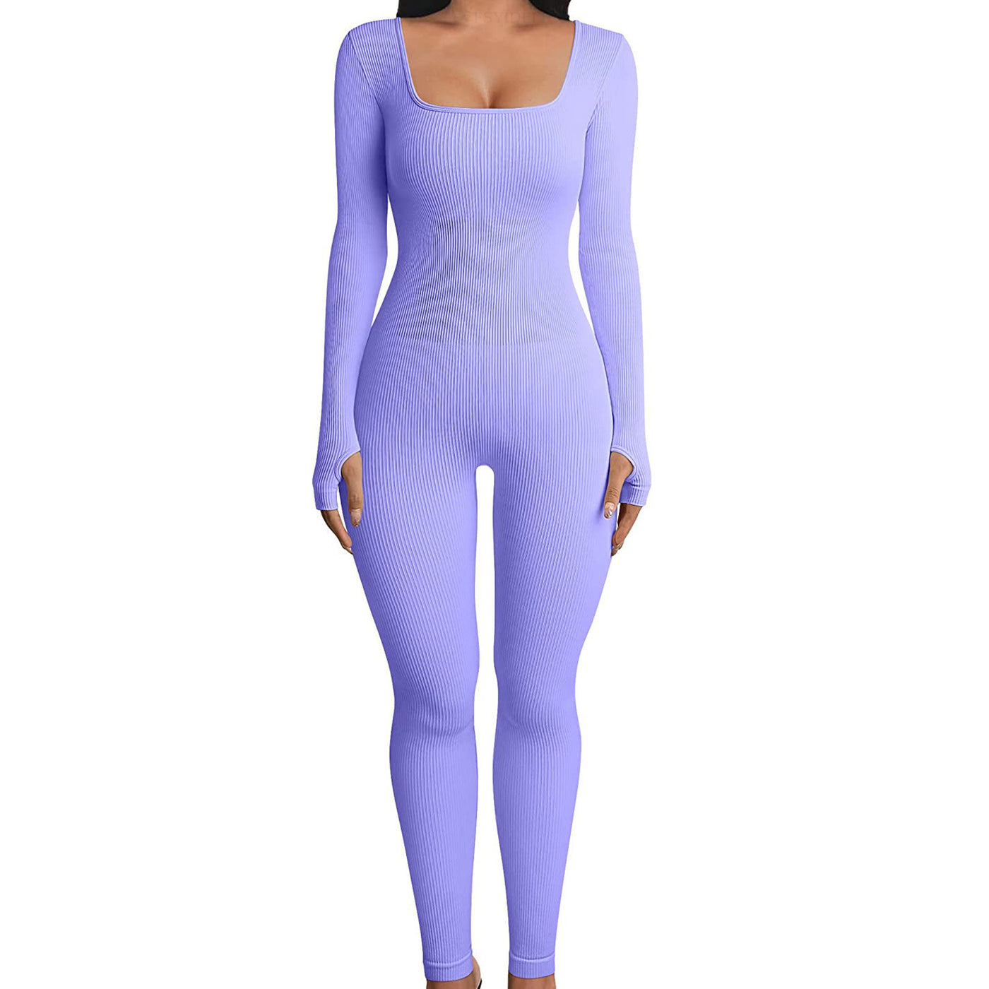 Women's Jumpsuits Thread Square Collar Hip-lifting Jumpsuit