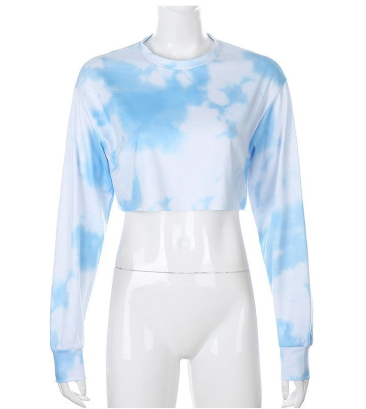 Tie-dye cropped sweatshirt