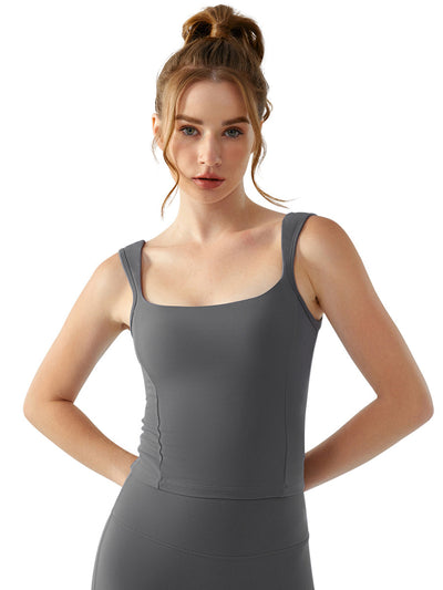 Yoga Vest With Chest Pad Sports Workout Sleeveless Top