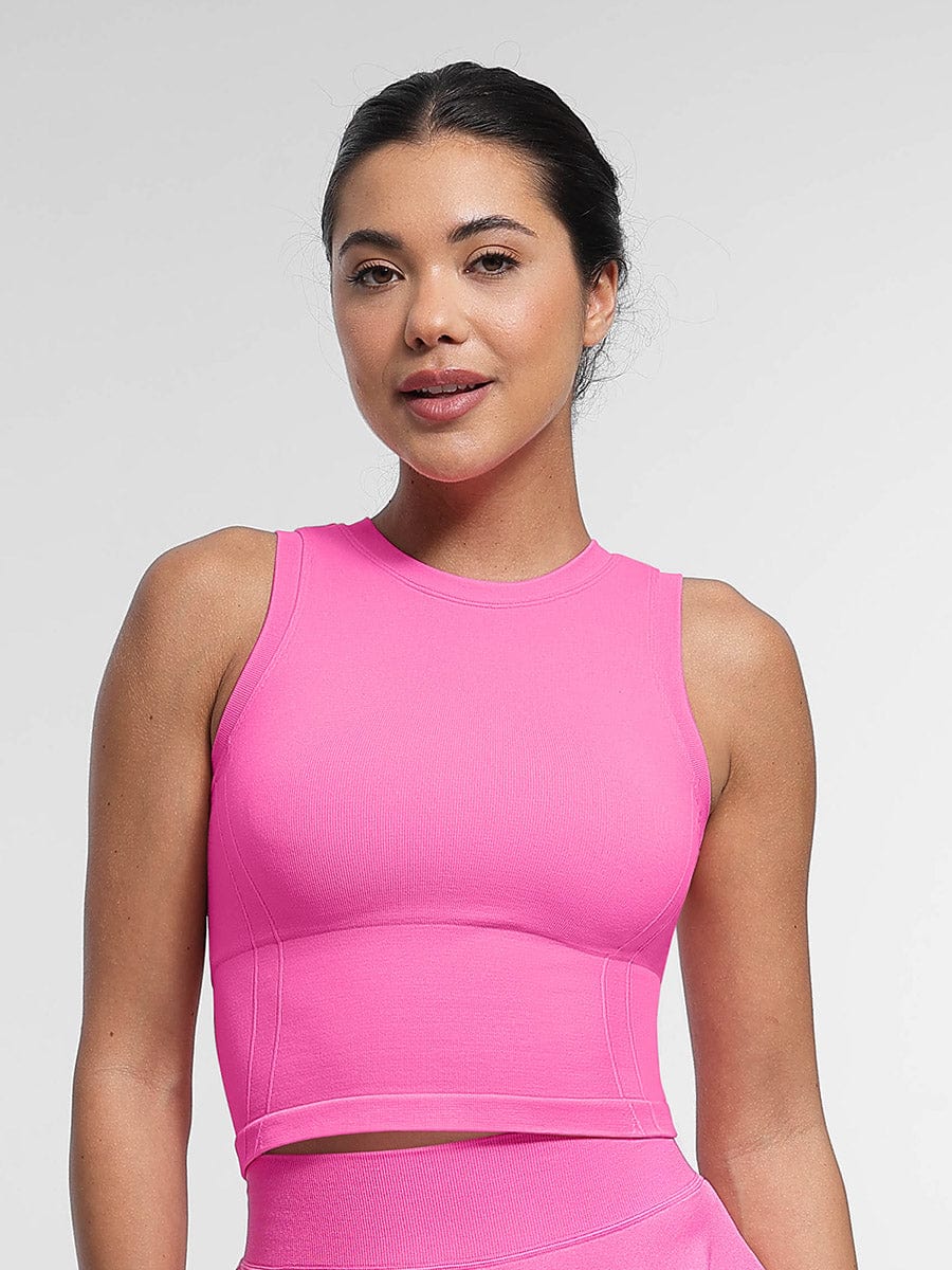 Seamless Top with Built-in Bra & Removable Cups
