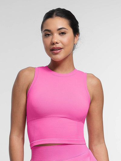 Seamless Top with Built-in Bra & Removable Cups