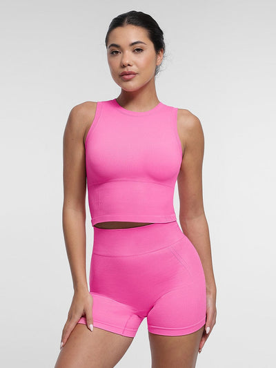 Seamless Top with Built-in Bra & Removable Cups