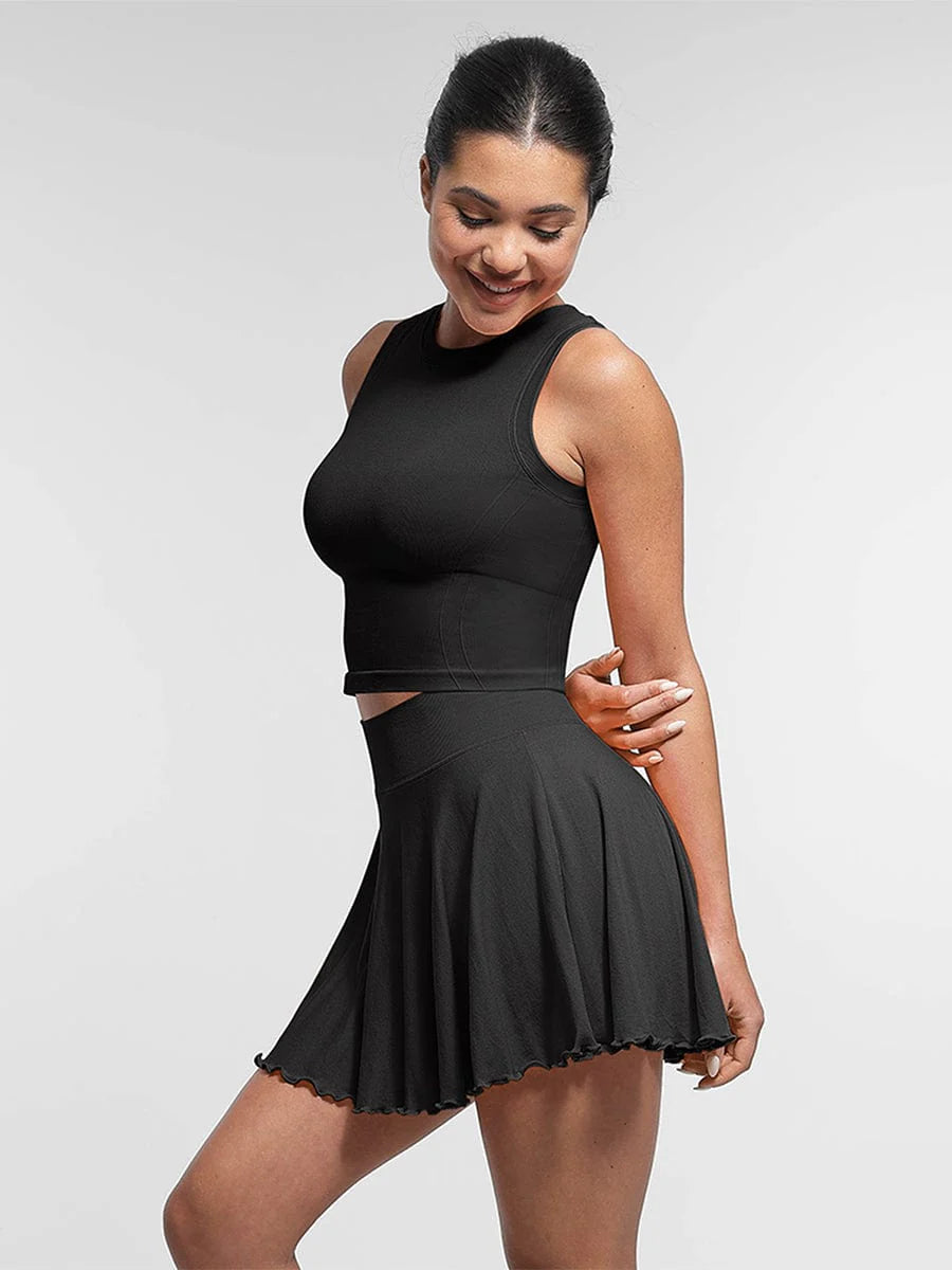 Seamless Top with Built-in Bra & Removable Cups
