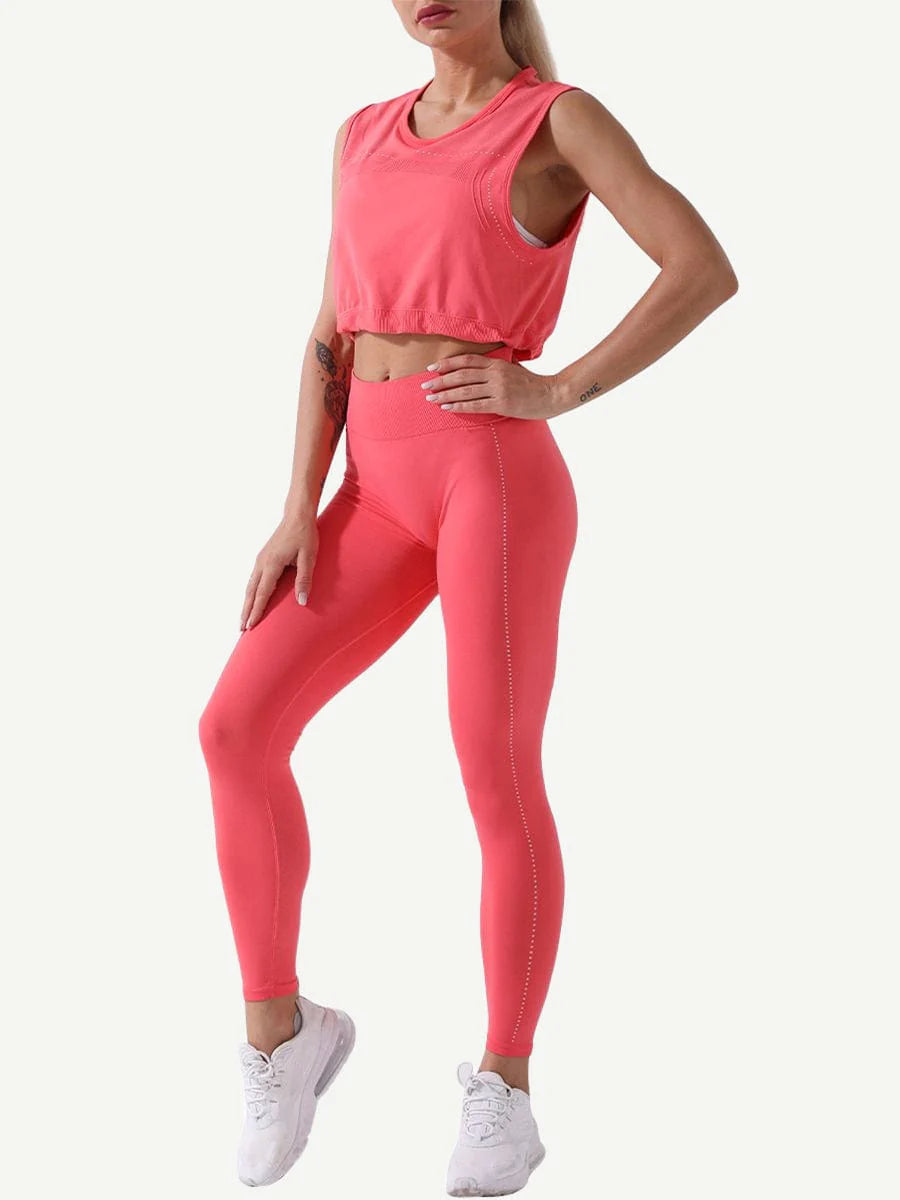 2-Piece Seamless Tank and High-Waisted Leggings Set