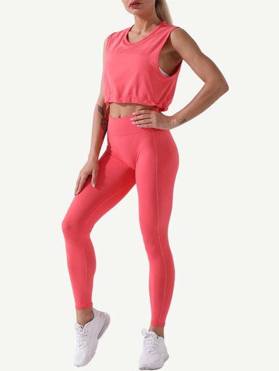 2-Piece Seamless Tank and High-Waisted Leggings Set