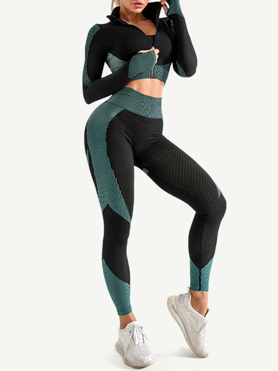 2 Piece Patchwork Fitness Set for Women
