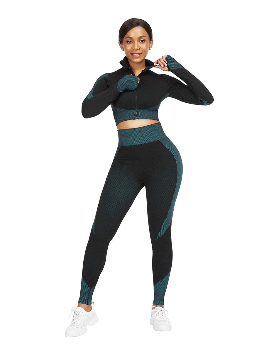 2 Piece Patchwork Fitness Set for Women