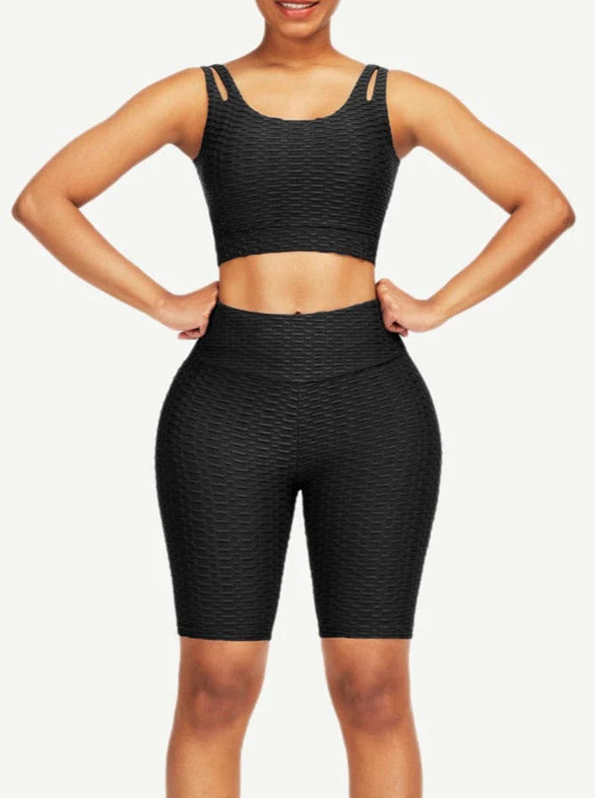 Jacquard Cropped Gym Set for Women
