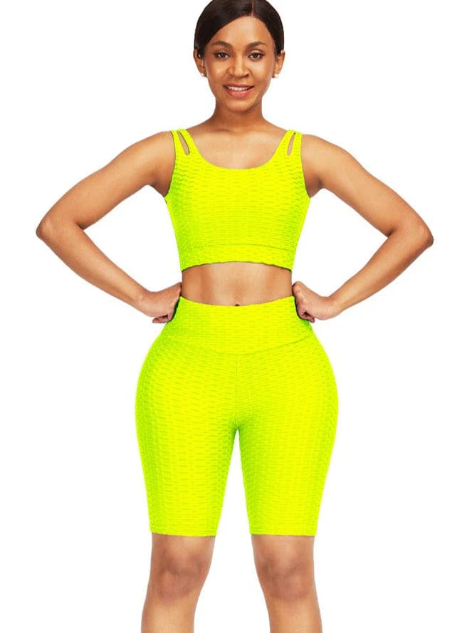 Jacquard Cropped Gym Set for Women