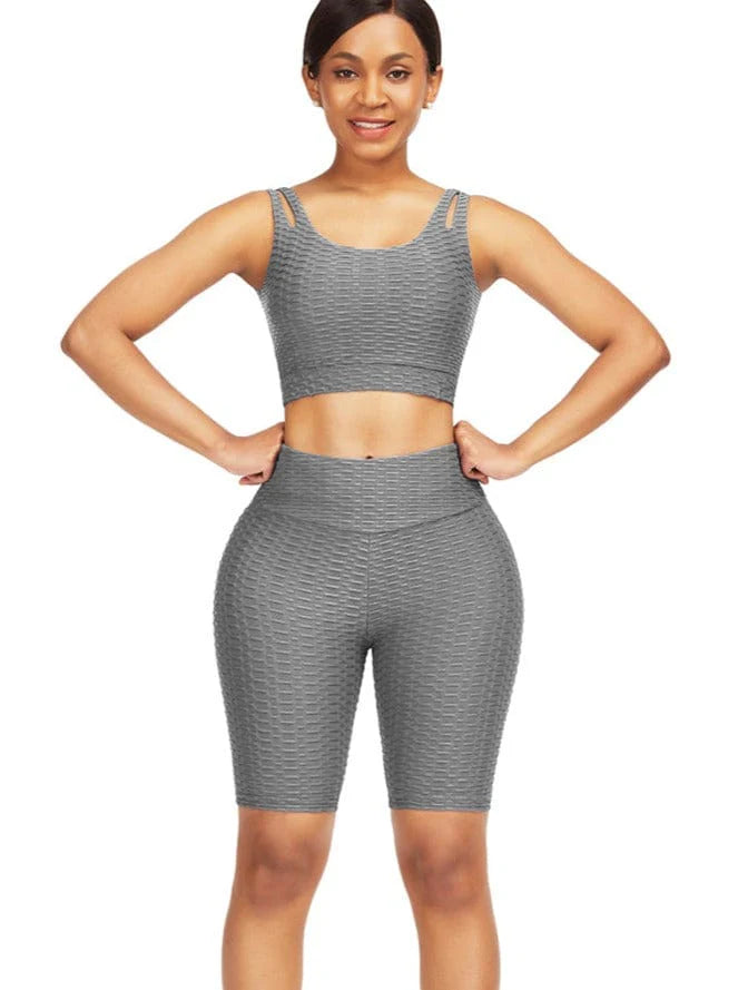 Jacquard Cropped Gym Set for Women