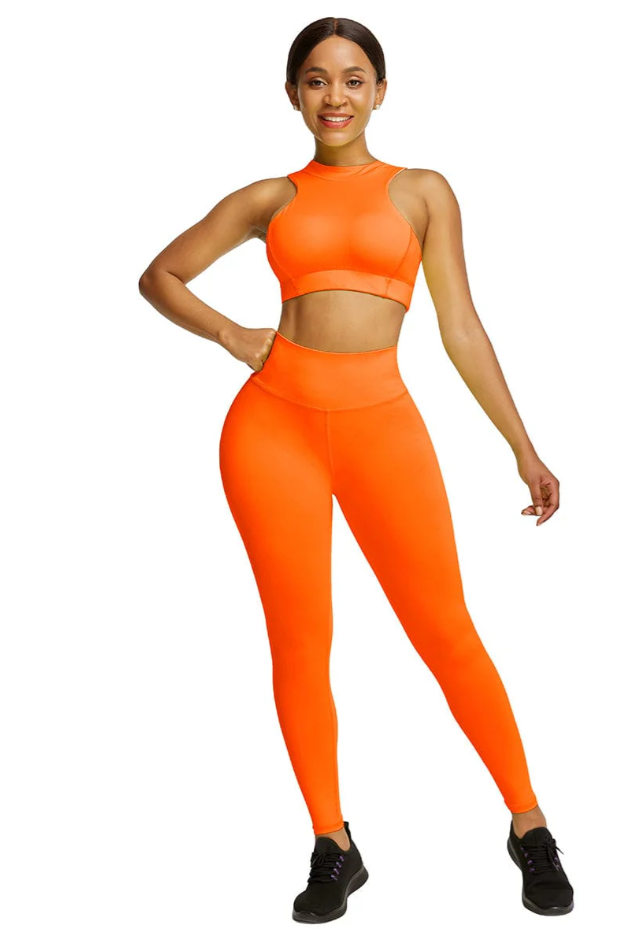 High Waist Zipper Back Workout Suit,