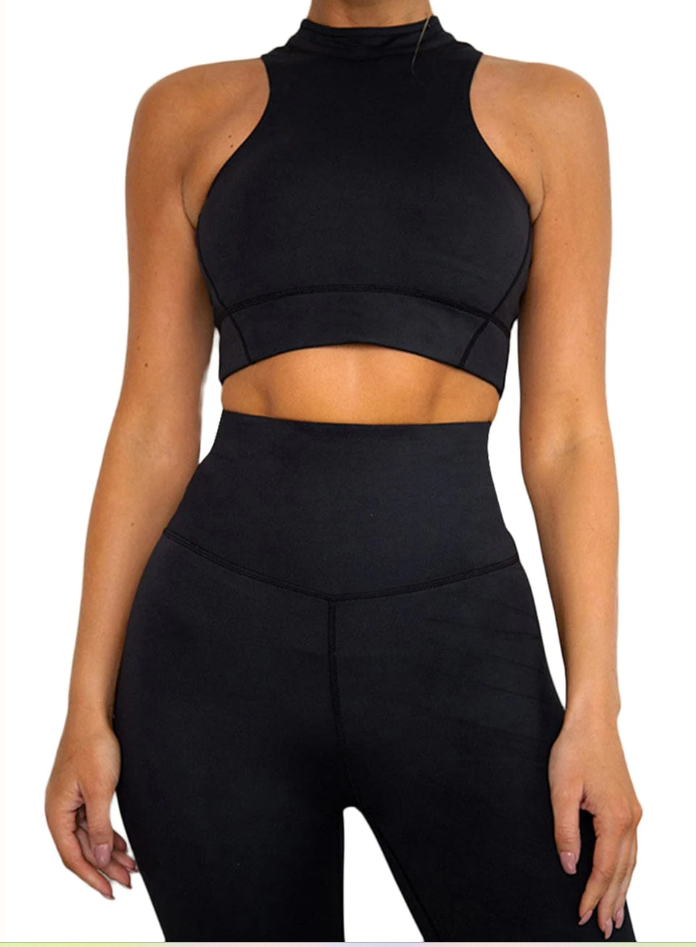 High Waist Zipper Back Workout Suit,