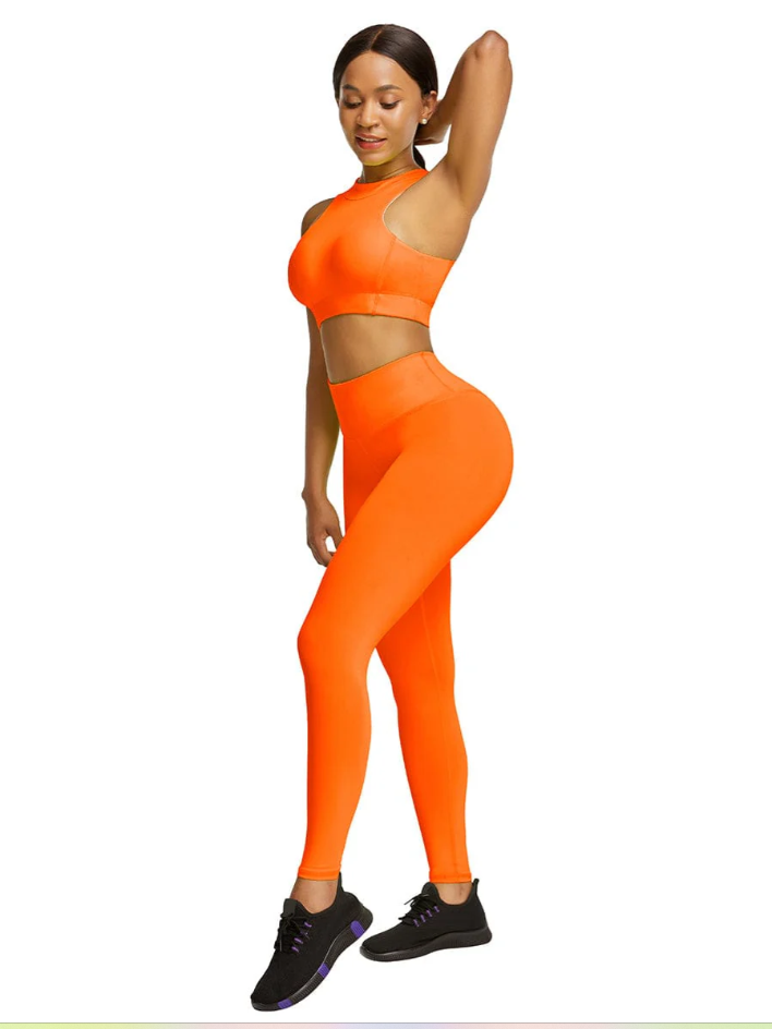 High Waist Zipper Back Workout Suit,