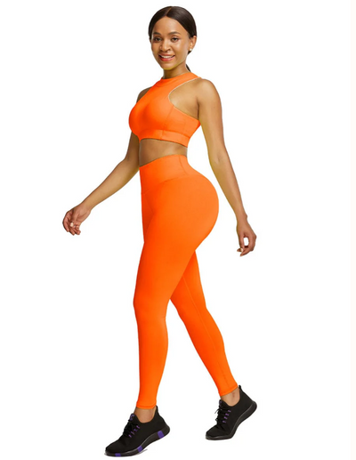 High Waist Zipper Back Workout Suit,