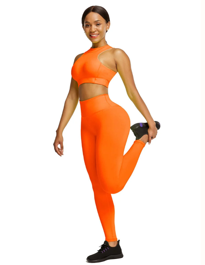 High Waist Zipper Back Workout Suit,