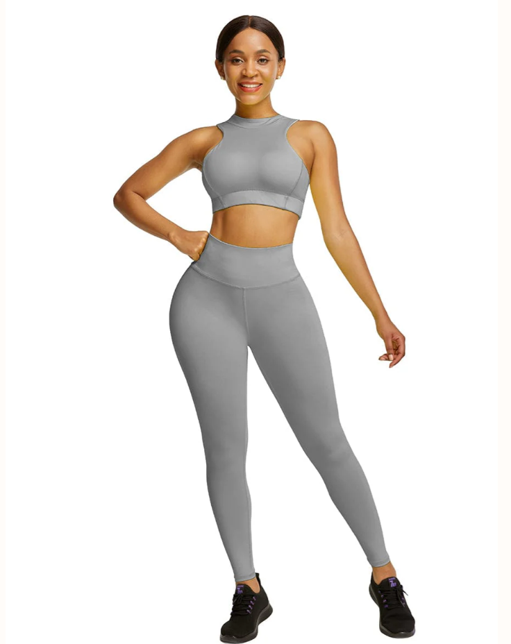 High Waist Zipper Back Workout Suit,