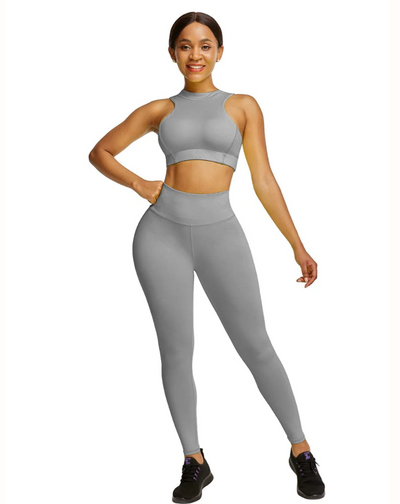 High Waist Zipper Back Workout Suit,