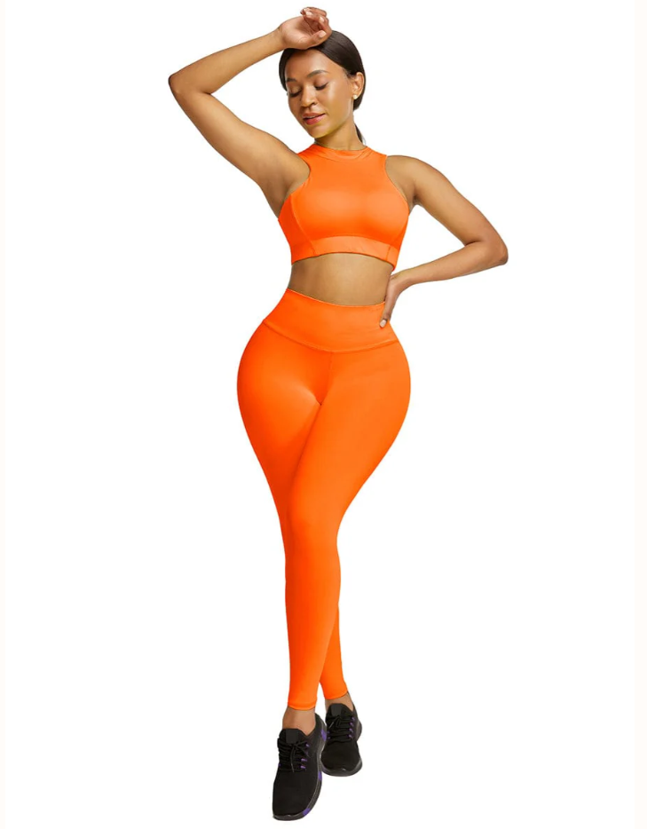 High Waist Zipper Back Workout Suit,