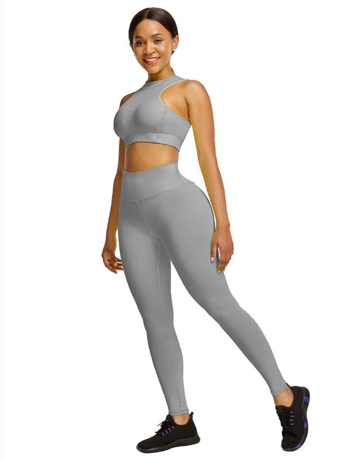 High Waist Zipper Back Workout Suit,