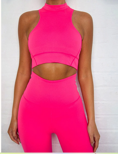 High Waist Zipper Back Workout Suit,