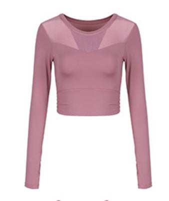 Women's Long Sleeve Tight Mesh Yoga Clothes
