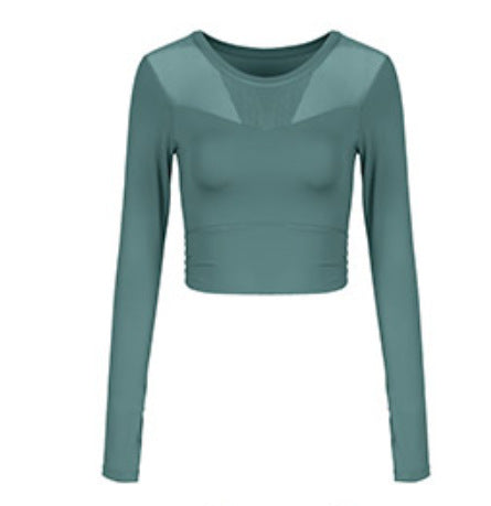 Women's Long Sleeve Tight Mesh Yoga Clothes