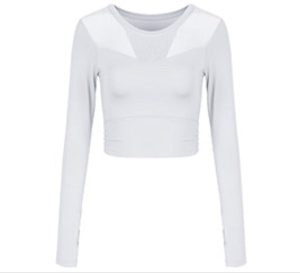 Women's Long Sleeve Tight Mesh Yoga Clothes