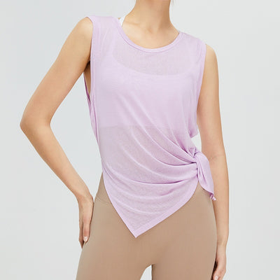 New Lightweight Quick-drying Yoga Blouse Women's Sleeveless Loose Workout Clothes Sports Top